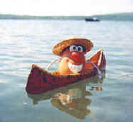 Spud crosses the Georgian Bay in his birch-bark canoe