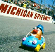 Spud burns up the track at the Michigan International Speedway