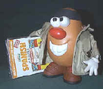 Armed with his Spanish phrasebook, Spud readies for his trip to South America