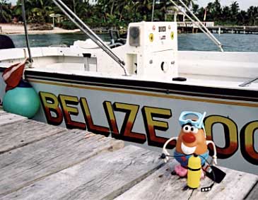 Spud prepares to board the dive boat to explore the turquoise waters of the Caribbean