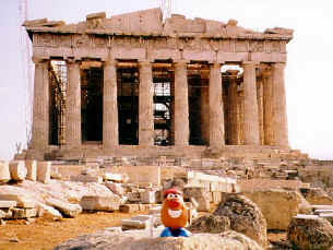 Spud gets his rocks off at the Parthenon in Athens