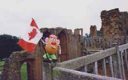 Spud brings a bit of Canadiana to the ruins of Kenilworth Castle