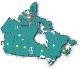 Click on the dot to see Spud's adventures in that province!