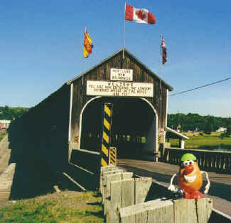 Spud visits the world's longest covered bridge in Hartland, New Brunswick