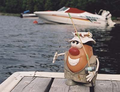 Spud Winkleman prepares to haul in a 20 lb muskie