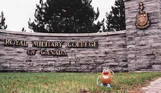 Spud arrives at the Royal Military College in Kingston