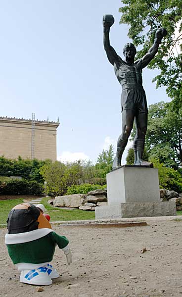 Hmm, why is the statue's only shiny spot on the front of his boxers?