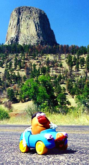 After driving for hours and hours Spud arrives at the Devil's Tower in Wyoming
